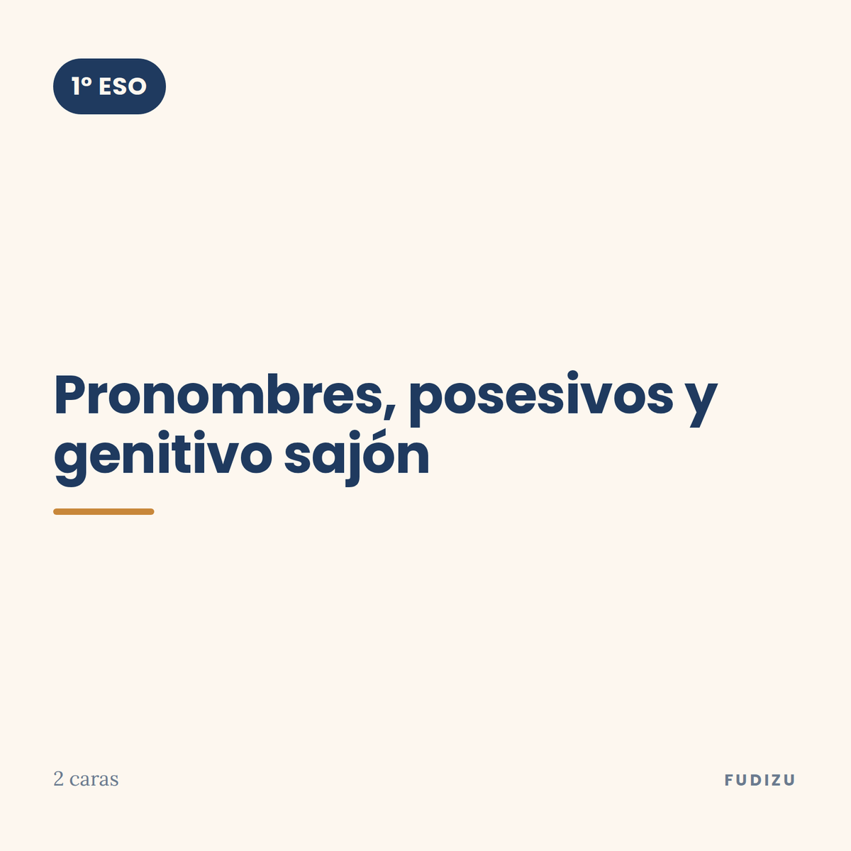 Chuleta de pronombres, posesivos y genitivo sajón de 1º ESO