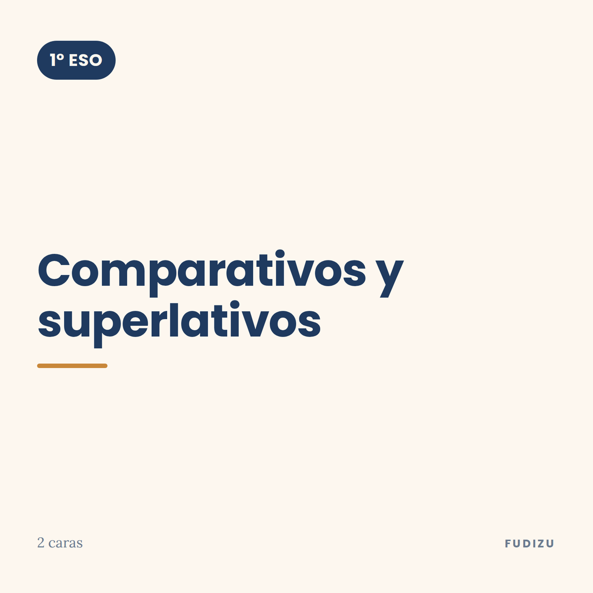 Chuleta de comparativos y superlativos de 1º ESO
