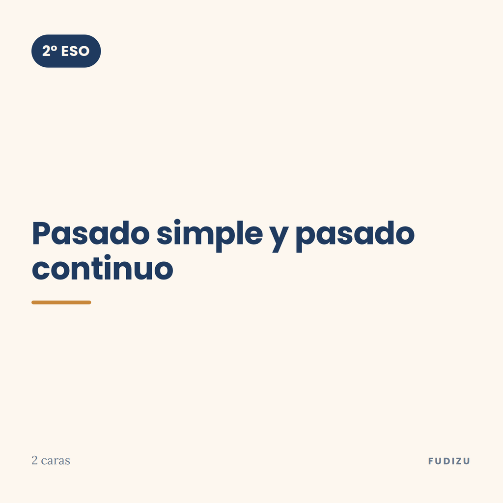 Chuleta de pasado simple y pasado continuo de 2º ESO