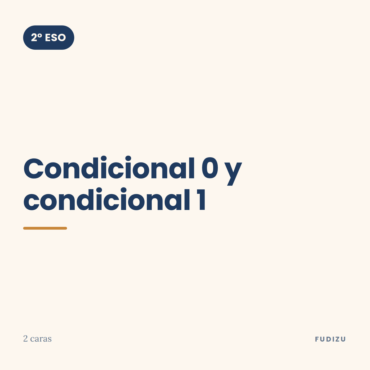 Chuleta de condicional 0 y condicional 1 de 2º ESO