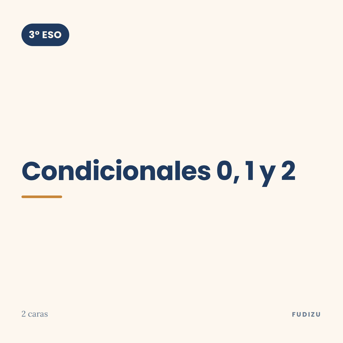 Chuleta de condicionales 0, 1 y 2 de 3º ESO