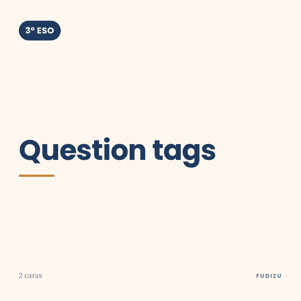 Chuleta de question tags de 3º ESO