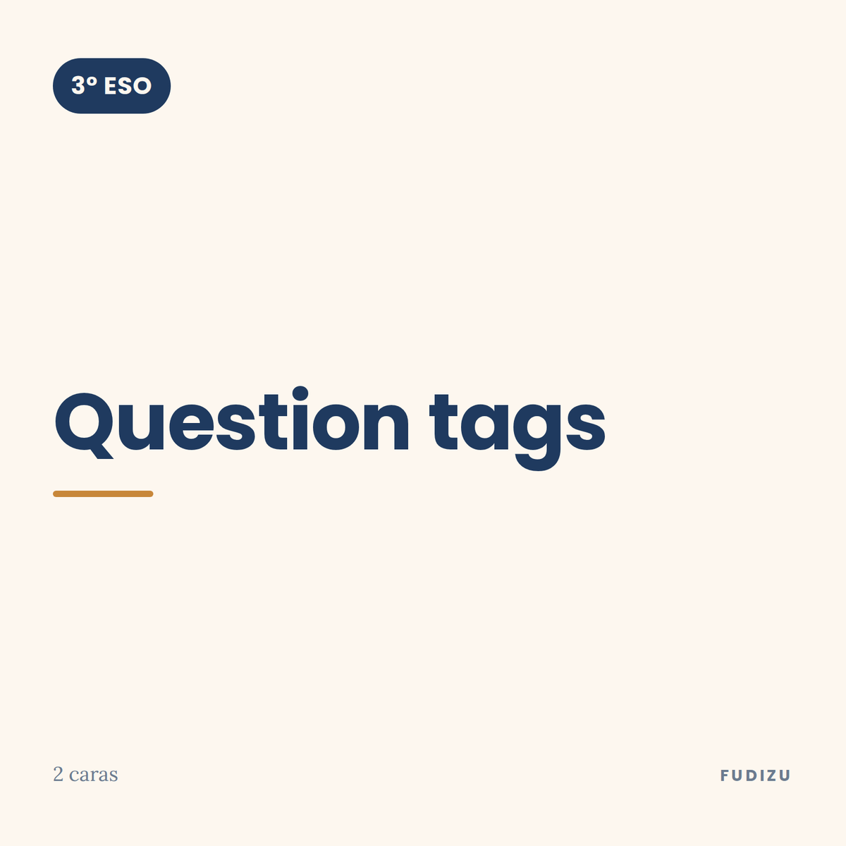 Chuleta de question tags de 3º ESO