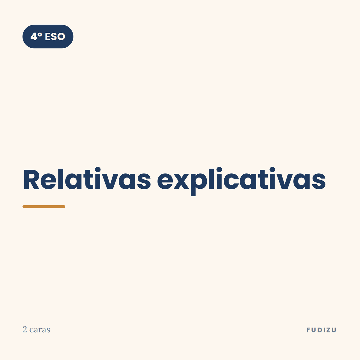 Chuleta de relativas explicativas (con coma) de 4º ESO