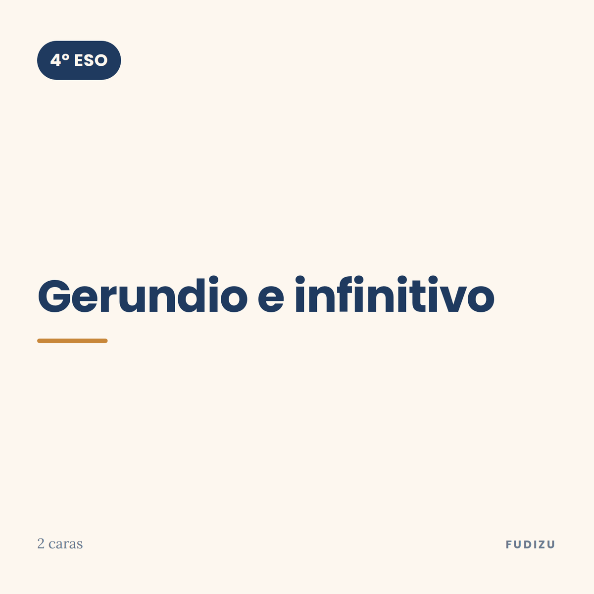 Chuleta de gerundio e infinitivo de 4º ESO