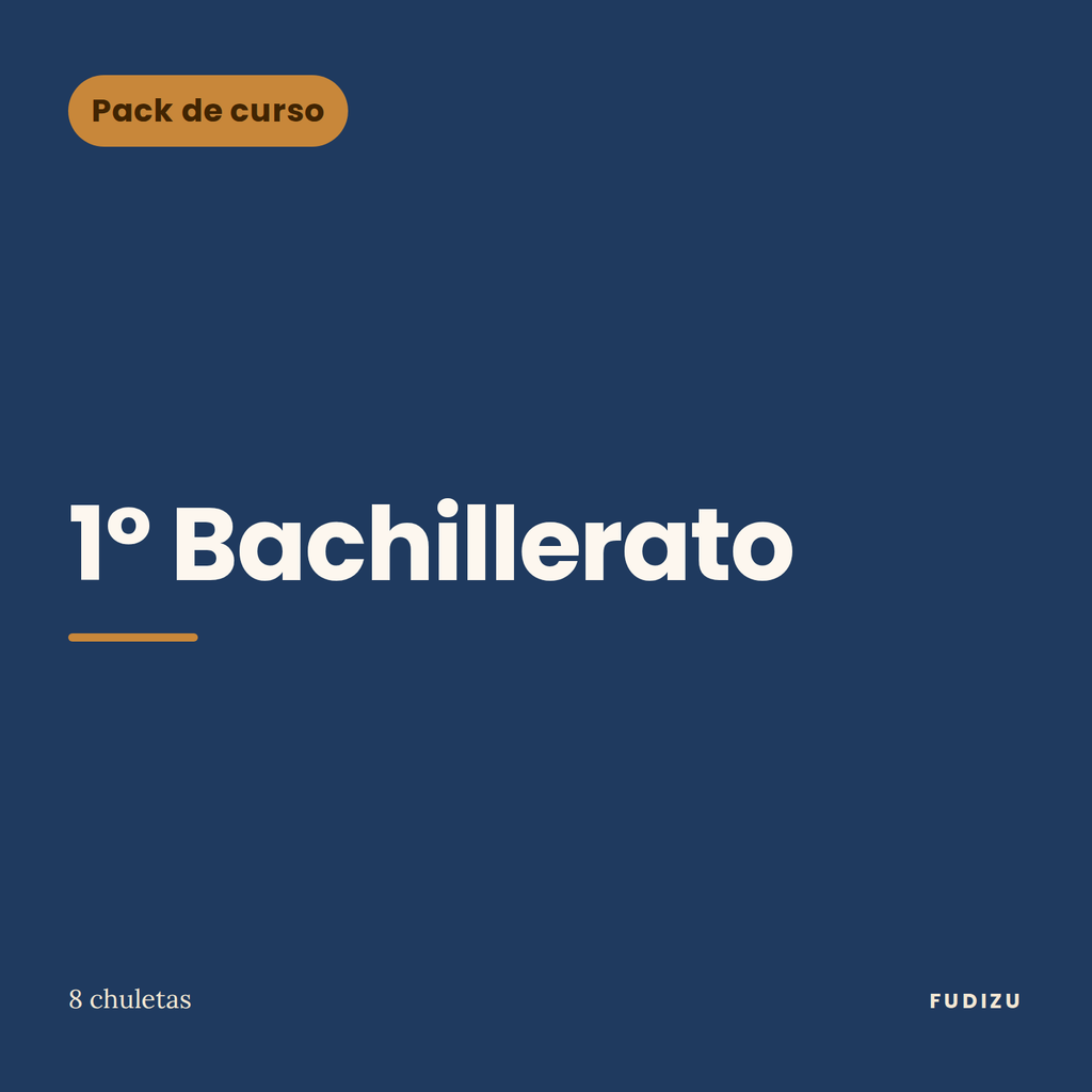 Pack de 8 chuletas de gramática inglesa de 1º Bachillerato