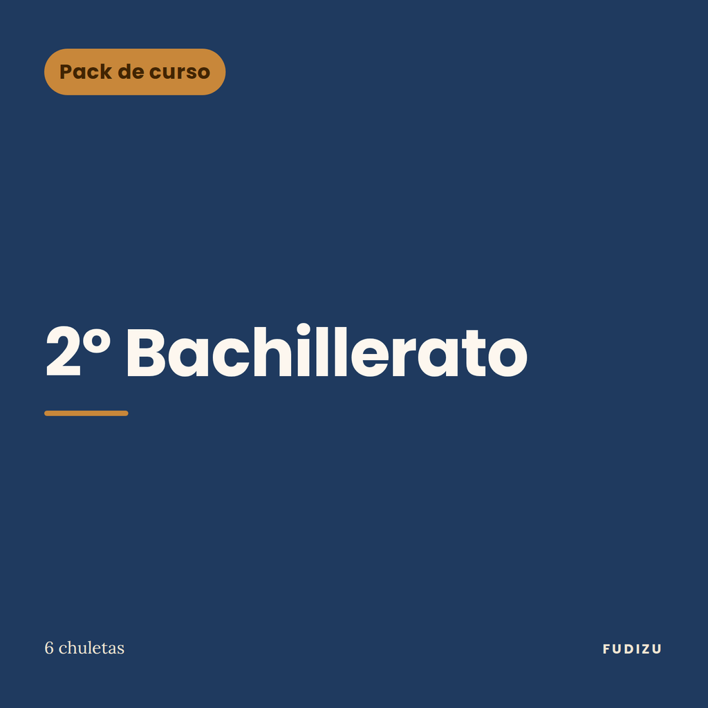 Pack de 6 chuletas de gramática inglesa de 2º Bachillerato